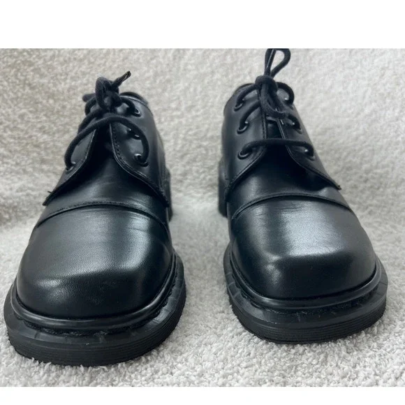 Dr Martens Black Leather Air Cushioned Sole Oxford Shoes Size 5 Chunky Y2K - Picture 3 of 12